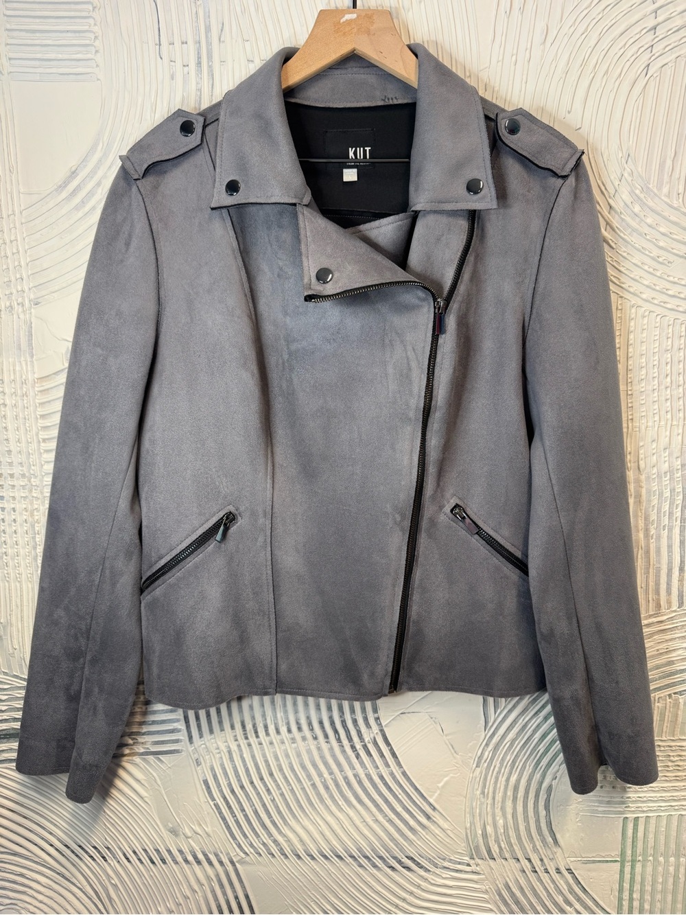 Kut from the Kloth Charcoal Suede Moto Jacket